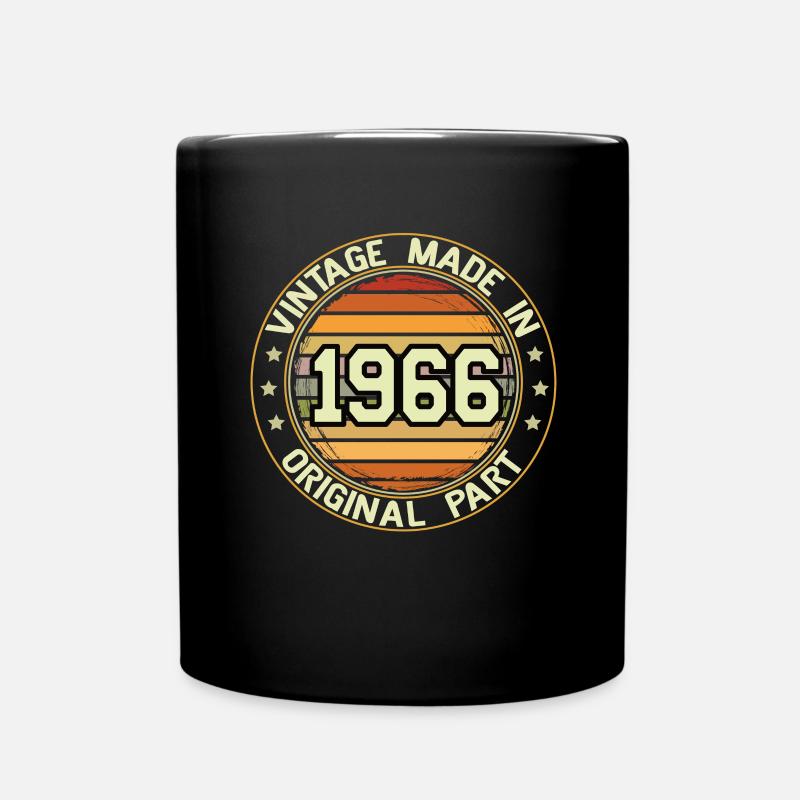 Vintage Made In 1966 Original Part Geburtstag 1966 - Tasse einfarbig - Schwarz