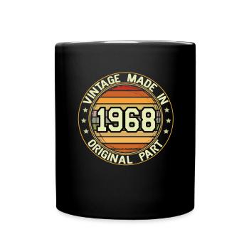 Vintage Made In 1968 Original Part Birthday 1968 - Full Colour Mug - black - Front