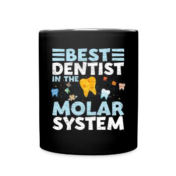 Zahnarzt Zahnmedizin Geschenk - Tasse einfarbig - Schwarz - Vorne