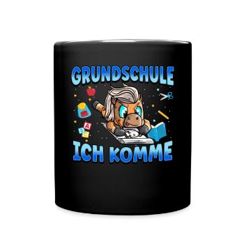 Grundschule Ich Komme Ein Schulkind Einschulung - Tasse einfarbig - Schwarz - Vorne