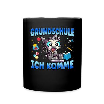 Grundschule Ich Komme Ein Schulkind Einschulung - Tasse einfarbig - Schwarz - Vorne