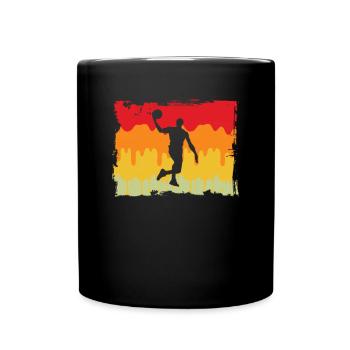 Basketball Retro - Tasse einfarbig - Schwarz - Vorne
