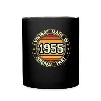 Vintage Fabriqué en 1955 Pièce originale Anniversaire 1955 - Mug uni - noir - Devant