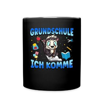 Grundschule Ich Komme Ein Schulkind Einschulung - Tasse einfarbig - Schwarz - Vorne