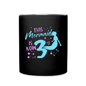 Meerjungfrau Tshirt - Tasse einfarbig - Schwarz - Vorne
