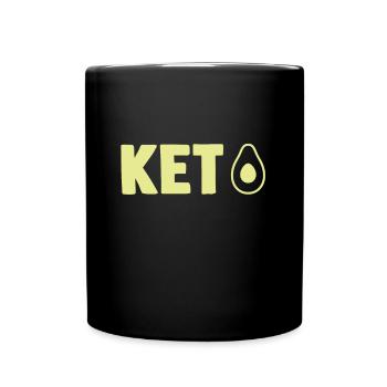 Keto Diet Carbohydrates Ketosis Calories Bacon Eggs - Full Colour Mug - black - Front