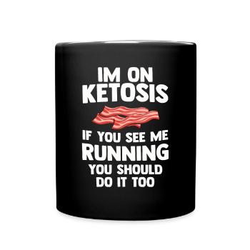 Keto Gift for Diet Calories Bacon Ketogenic Eggs - Full Colour Mug - black - Front