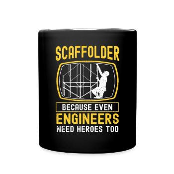 Gerüstbauer Tshirt - Tasse einfarbig - Schwarz - Vorne