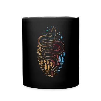 Schlange Tshirt - Tasse einfarbig - Schwarz - Vorne