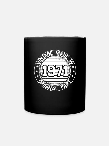 Vintage Made In 1971 Original Part Anniversaire 1971 - Mug uni - noir