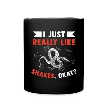 Snake Gift Animal Reptile Cobra Python Boa - Full Colour Mug - black - Front
