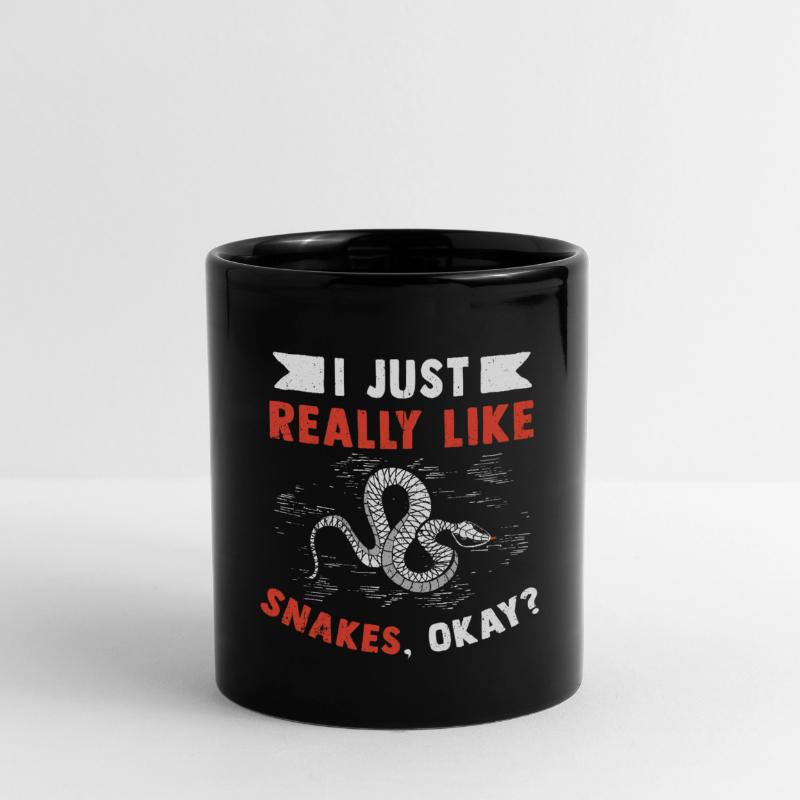 Schlange Geschenk Tier Reptil Cobra Python Boa Tasse einfarbig
