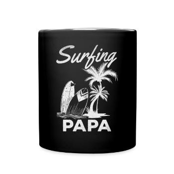 Surfen Papa Surfbrett Surfer Daddy Wave Surfen - Tasse einfarbig - Schwarz - Vorne