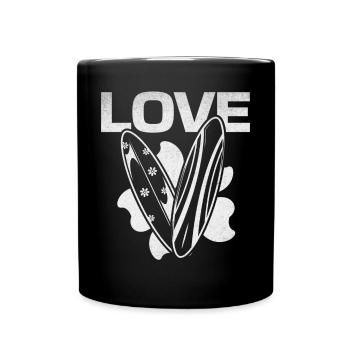 Surfen Liebe Surfbretter Wellen-Surfen-Liebhaber - Tasse einfarbig - Schwarz - Vorne