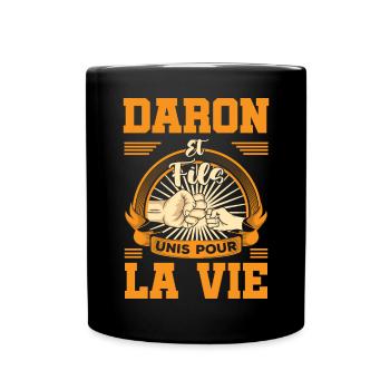 daron fils unis pour la vie lien papa poule garçon - Mug uni - noir - Devant