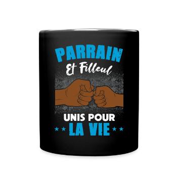 Demande parrain et filleul unis pour la vie humour - Mug uni - noir - Devant