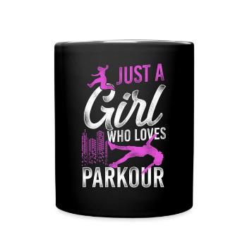 Parkour Free Running Traceur Girl - Full Colour Mug - black - Front
