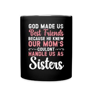 Best Friend Forever Friendship Bestie BFF Squad - Full Colour Mug - black - Front