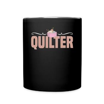 Quilter Gift Sewing Machine Fabric Stitching Embro - Tasse einfarbig - Schwarz - Vorne