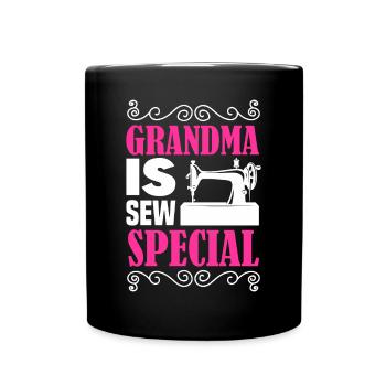 Grandma Is Sew Special Sewing Machine Knitting Qui - Tasse einfarbig - Schwarz - Vorne