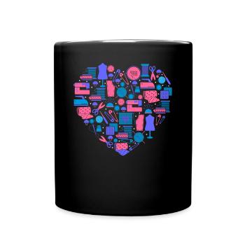 Women's Heart Sewing Knitting - Tasse einfarbig - Schwarz - Vorne