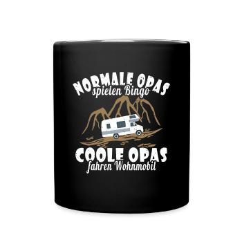 Opa Wohnmobil Womo Urlaub - Tasse einfarbig - Schwarz - Vorne