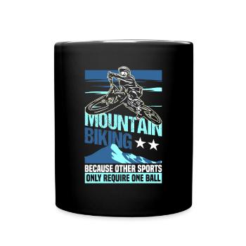 Mountain Biking Downhill MTB Helmet Cycling Jersey - Full Colour Mug - black - Front