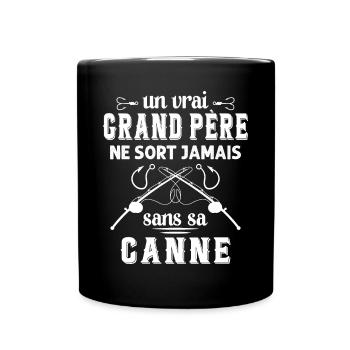 Un vrai Grand Père Pêcheur - Mug uni - noir - Devant