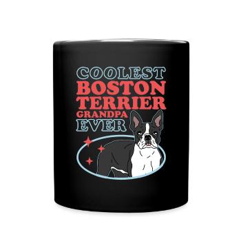 Boston Terrier Grandpa | Hundebesitzer Geschenk - Tasse einfarbig - Schwarz - Vorne
