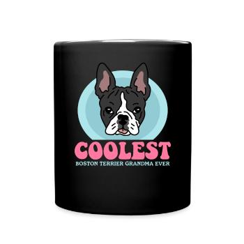Boston Terrier Grandma Hundebesitzer Geschenk - Tasse einfarbig - Schwarz - Vorne