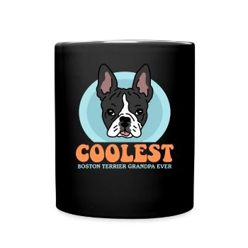 Boston Terrier Grandpa Hundebesitzer Geschenk - Tasse einfarbig - Schwarz - Vorne