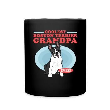 Boston Terrier Grandpa Hundehalter Geschenk - Tasse einfarbig - Schwarz - Vorne