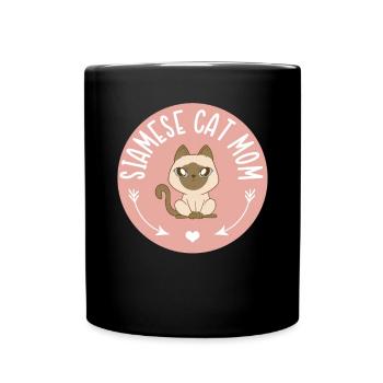 Siamese Cat Mom Cat Owner Cat Mom Gift - Full Colour Mug - black - Front