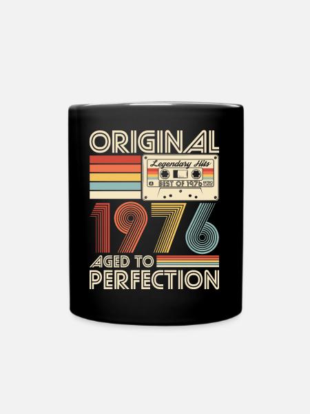 Vintage 1976 Vintage Anniversaire Rétro Cadeau - Mug uni - noir