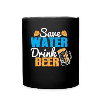 Save water, drink beer - Full Colour Mug - black - Front