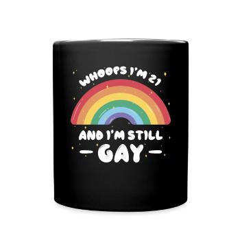 21 LGBT Gay Birthday - Full Colour Mug - black - Front