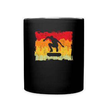 Skateboarding Retro - Tasse einfarbig - Schwarz - Vorne