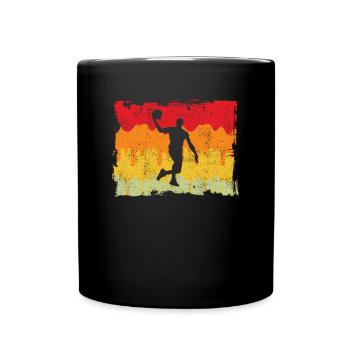 Basketball Retro - Tasse einfarbig - Schwarz - Vorne