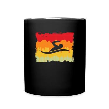 Natation Rétro - Mug uni - noir - Devant