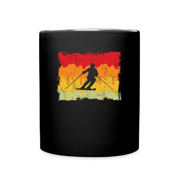 Ski Retro - Tasse einfarbig - Schwarz - Vorne