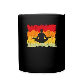 Yoga Méditation Rétro - Mug uni - noir - Devant