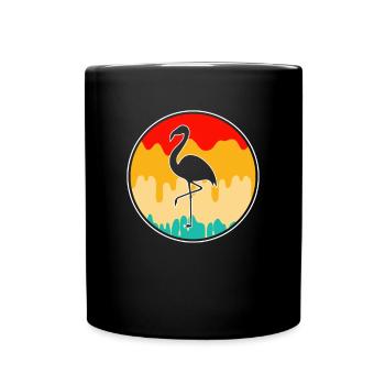 Flamant Rose Rétro - Mug uni - noir - Devant