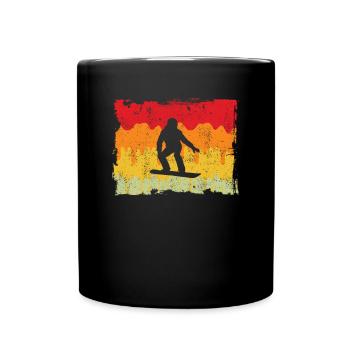 Snowboarding Retro - Tasse einfarbig - Schwarz - Vorne