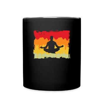 Yoga Méditation Rétro - Mug uni - noir - Devant