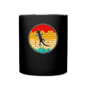 Lézard Rétro - Mug uni - noir - Devant
