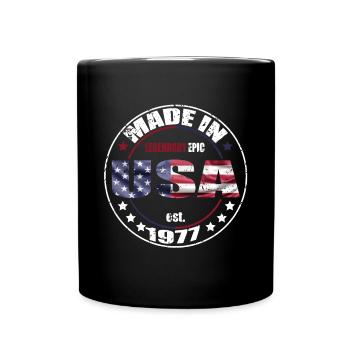 Birthday Saying born USA 1977 - Full Colour Mug - black - Front
