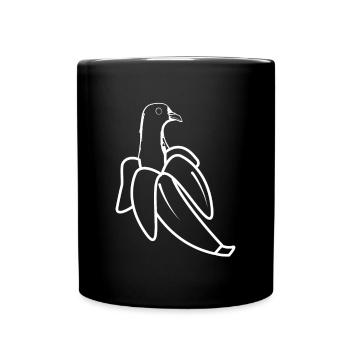 Pigeon Banana Shirt Gift - Full Colour Mug - black - Front