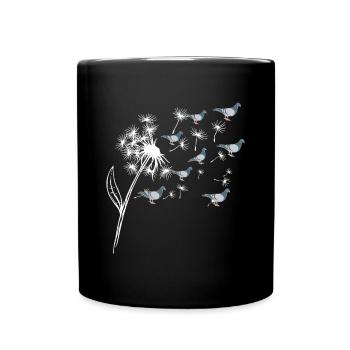 Taube Geschenk Pigeon Shirt - Tasse einfarbig - Schwarz - Vorne