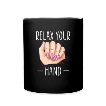 Détendez votre artiste des ongles à la main - Mug uni - noir - Devant