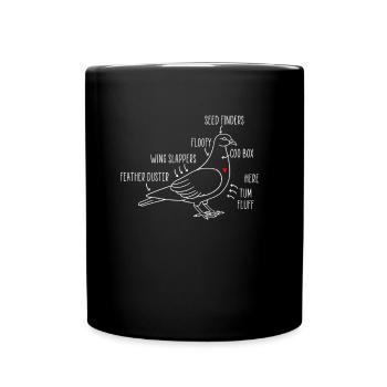 Geschenk Pigeon Shirt Taube - Tasse einfarbig - Schwarz - Vorne